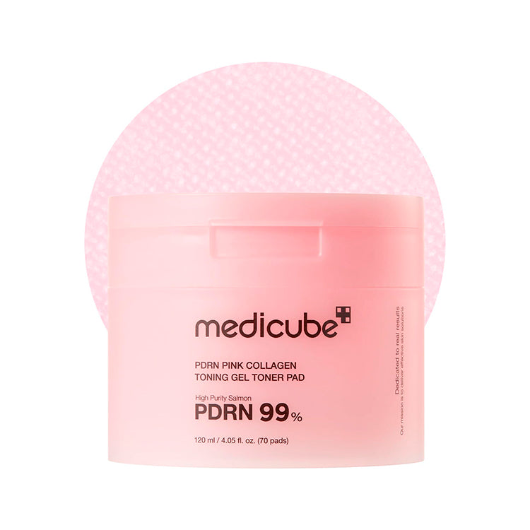 MEDICUBE PDRN PINK COLLAGEN TONING GEL TONER PAD 120ML 70EA