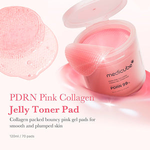 MEDICUBE PDRN PINK COLLAGEN TONING GEL TONER PAD 120ML 70EA