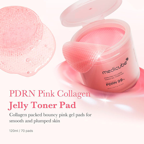 MEDICUBE PDRN PINK COLLAGEN TONING GEL TONER PAD 120ML 70EA